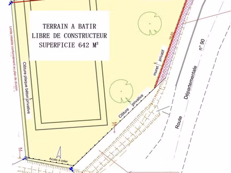 terrain à bâtir de 642 m2 à 5 minutes de tout