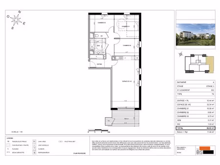 vente appartement 4 pièces 82.65 m² à sciez (74140)  426 000 €