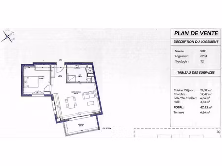 vente appartement 2 pièces 47 m² à biguglia (20620)  177 000 €