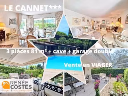 vente viager 3 pièces 81 m² à le cannet (06110)  236 750 €
