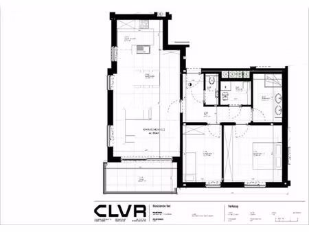 appartement met 2 slaapkamers op 2de verdiep