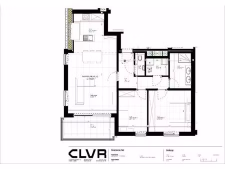 appartement met 2 slaapkamers op 3de verdiep