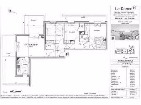 location appartement 4 pièces à dinard gare-la saudrais-la vicomte (35800) : à louer 4 piè