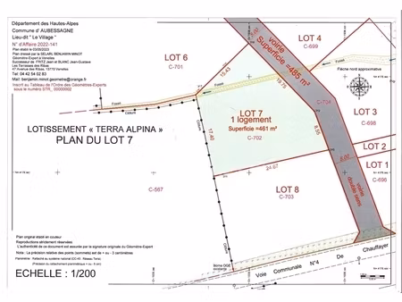 terrain viabilisé à chauffayer – lot n°7 – 461 m²