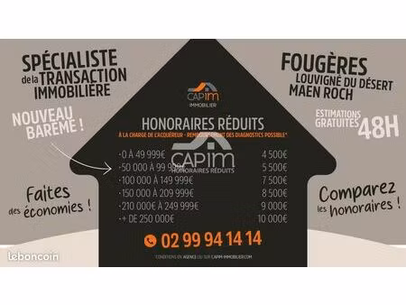 local commercial 60 m² louvigne du desert