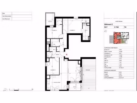 appartement de prestige de 87 m2 en vente nantes  france