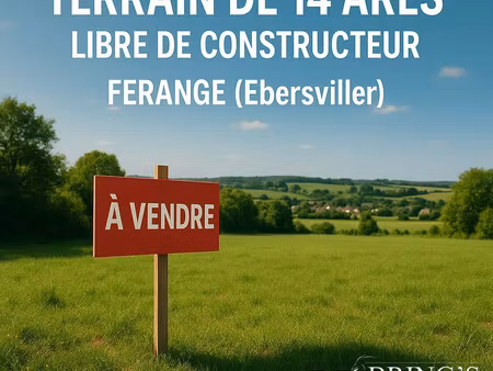terrain 1398 m² libre de constructeur à ebersviller
