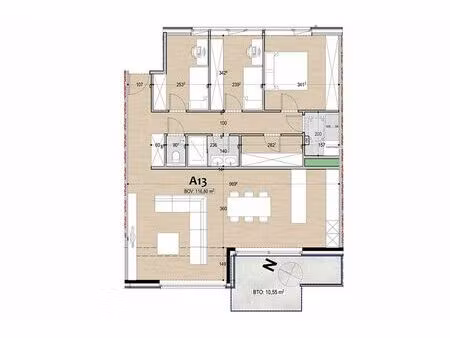 spacieux appartement de deux chambres (a.1.3)