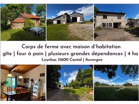 corps de ferme avec maison d'habitation  plusieurs grandes dépendances et 4 hectares du...