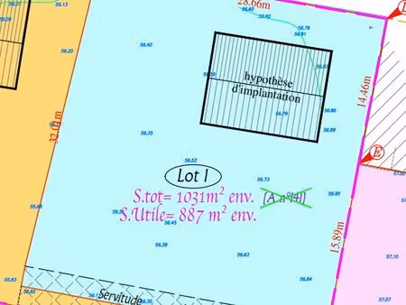 terrain 1000m² attiches