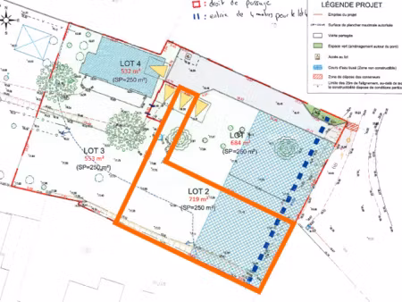 vente terrain à bâtir 719 m²