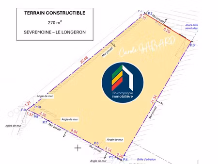 sevremoine - terrain constructible 270m2