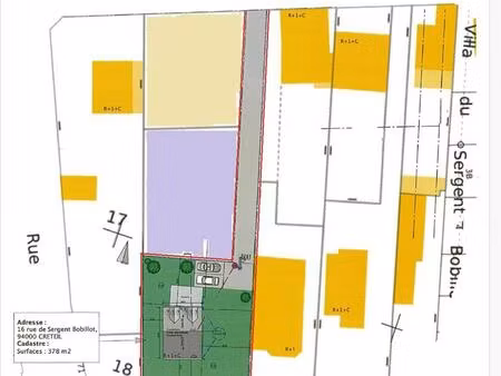 achat terrain 380m² creteil 94000