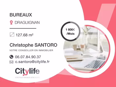 location locaux professionnels 5 pièces 127.65 m² à draguignan (83300)  1 800 €