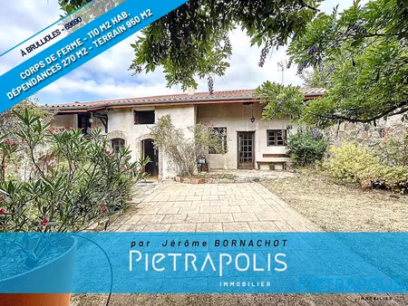 vente ferme 5 pièces 110 m² à brullioles (69690)  290 000 €
