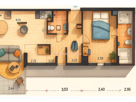 vente appartement 2 pièces 47.42 m² à sailly-sur-la-lys (62840)  165 500 €