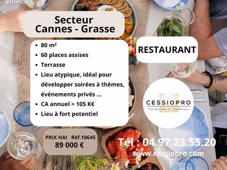 restaurant 80 m² mouans-sartoux