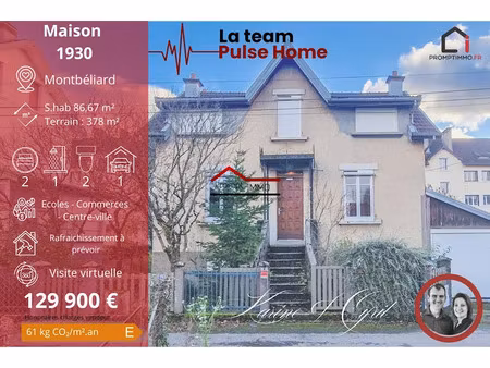 vente maison 5 pièces 86.67 m² à montbeliard (25200)  129 900 €