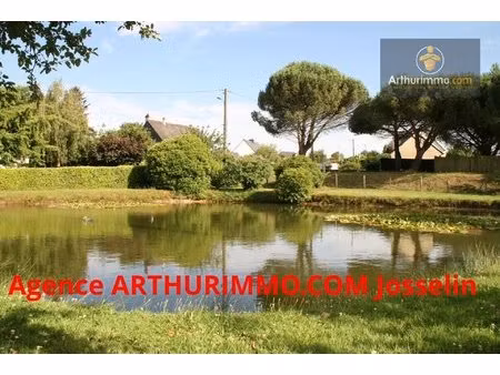 guegon  terrain constructible de 1746 m² avec etang et petit hangar