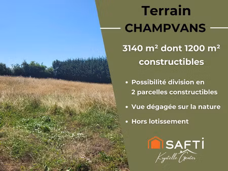 vente terrain 3140 m² champvans (39100)