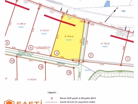 vente terrain à batir 541 m² à le puy-en-velay (43000)  47 500 €