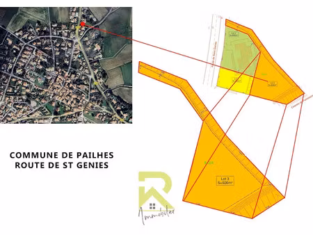 vente terrain 320 m² à pailhes (34490)  175 000 €
