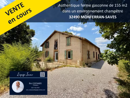 achat maison 6 pièces 155m² monferran saves 32490