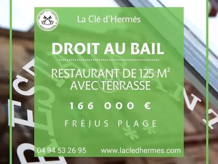 à céder – droit au bail tout commerce – restaurant fréjus proche mer