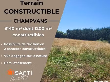 terrain 3140 m² champvans
