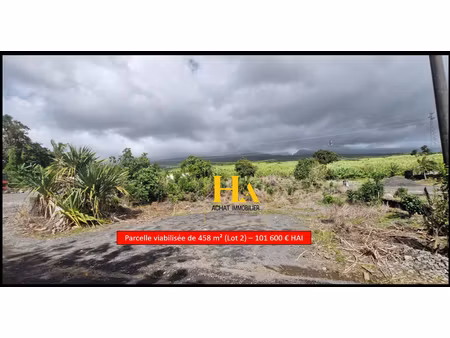 sainte rose  bonne espérance  parcelle viabilisée de 458m² lot 2