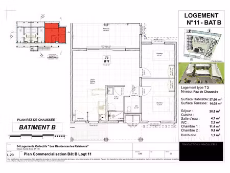 achat appartement 3 pièces 58m² ste anne 97180