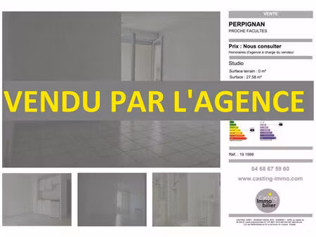 vente appartement 1 pièces 27m2 perpignan 66100 - - surface privée