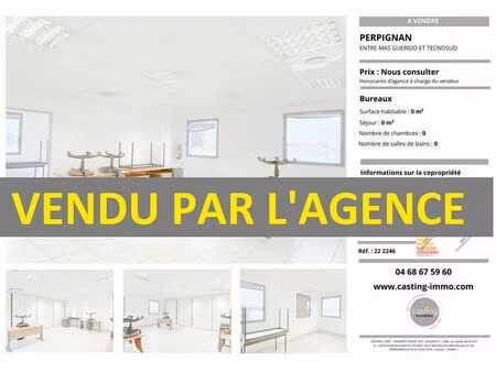 vente bureau 2 pièces 56m2 perpignan 66000 - - surface privée