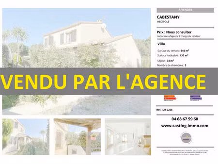 vente maison 6 pièces 130m2 cabestany 66330 - - surface privée