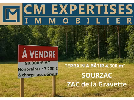 vente terrain à batir 4300 m² à sourzac (24400)  97 200 €