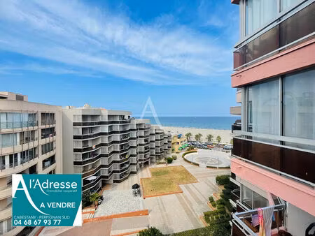 canet en roussillon - studio meuble de 21m² avec balcon vue mer