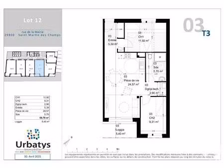 vente appartement 3 pièces