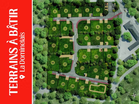 vente terrain 386 m² la dominelais (35390)
