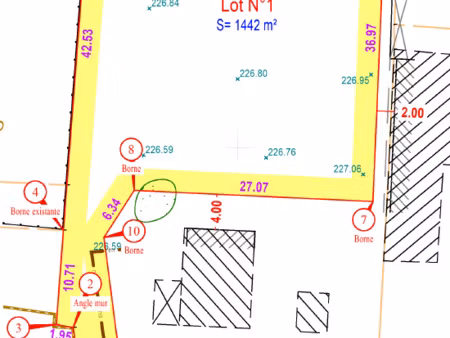 terrain à bâtir de 1442 m2 au lherm