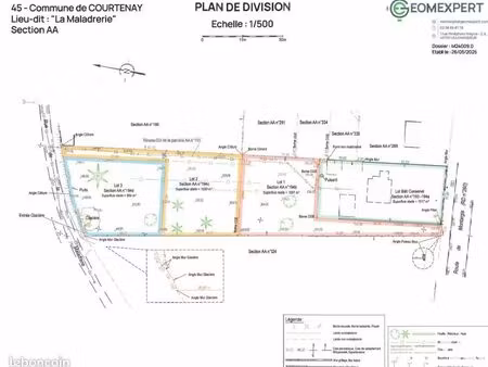 terrain 1020 m² courtenay