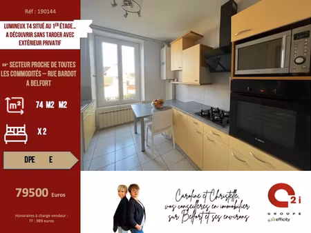 vente appartement 4 pièces 74.5 m² à belfort (90000)  79 500 €