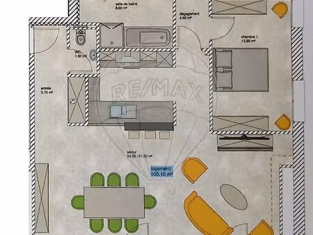 appartement 4 pièces 105 m²