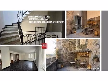 ensemble immobilier 2 lots : appartement + commerce