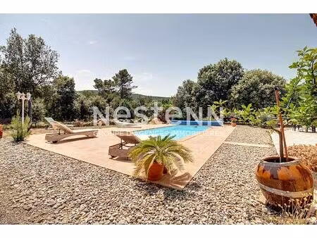 a vendre ampus - maison mitoyenne avec t2 et piscine - 9000 m² de terrain au calme