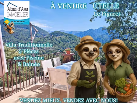 vente villa 5 pièces 141.67 m² à utelle (06450)  380 000 €