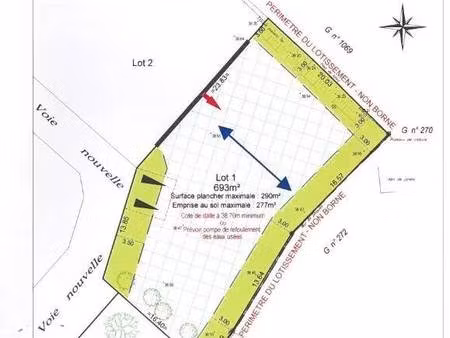 terrain constructible viabilisé à vendre
