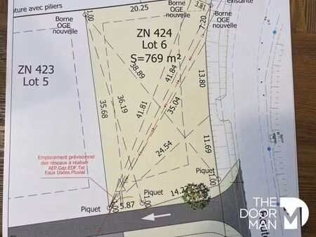 achat terrain 769m² verdun sur garonne 82600