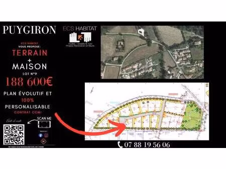 terrain avec maison neuve à vendre