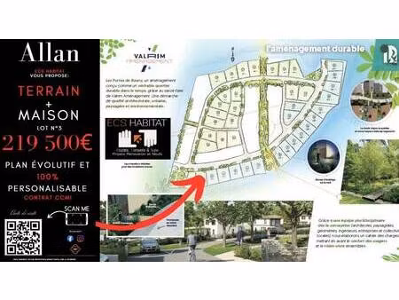 terrain avec maison neuve à vendre
