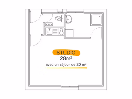 studio de 25 m²